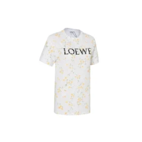 Camisola de manga curta com flores, branca S540333Xar