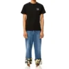 Camisola de manga curta com gola redonda em algodão bordado loewe Anagram Classic para homem, preta, H6109230Cr-1100