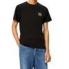 Camisola de manga curta com gola redonda em algodão bordado loewe Anagram Classic para homem, preta, H6109230Cr-1100