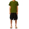 Camisola de manga curta com gola redonda em algodão bordado loewe Anagram Classic para homem, verde, H6109230Cr-4160