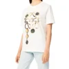Camisola de manga curta com letras impressas, branca S359333Xbp