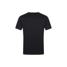Camisola de manga curta em algodão com bordado «Anagram», gola redonda, preta H526341Xai-1100