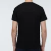 Camisola de manga curta em algodão com bordado «Anagram», gola redonda, preta H526341Xai-1100