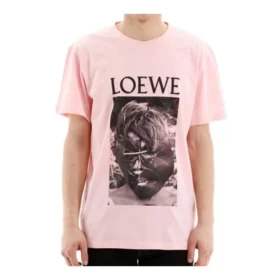 Camisola de manga curta em algodão com estampado loewe Ken Heyman para homem, cor rosa, H6109980Pc-7080