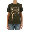 Camisola de manga curta em algodão puro com estampado, verde azeitona, tamanho S, S359333Xbp-4160