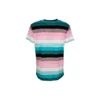 Camisola de manga curta masculina loewe com riscas de algodão e logótipo bordado H6109950Pc-9990