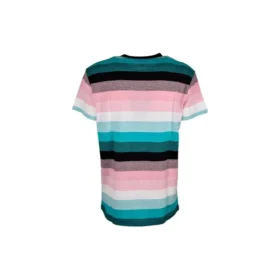 Camisola de manga curta masculina loewe com riscas de algodão e logótipo bordado H6109950Pc-9990