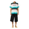 Camisola de manga curta masculina loewe com riscas de algodão e logótipo bordado H6109950Pc-9990