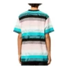 Camisola de manga curta masculina loewe com riscas de algodão e logótipo bordado H6109950Pc-9990