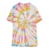 Camisola de manga curta unissexo com estampado «Tie Dye» e caras sorridentes, multicolorida H616341X79-9990