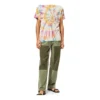 Camisola de manga curta unissexo com estampado «Tie Dye» e caras sorridentes, multicolorida H616341X79-9990