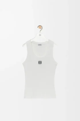 Camisola sem mangas com anagrama em algodão