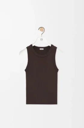 Camisola sem mangas com anagrama em viscose elástica Camisola sem mangas com anagrama em viscose elástica