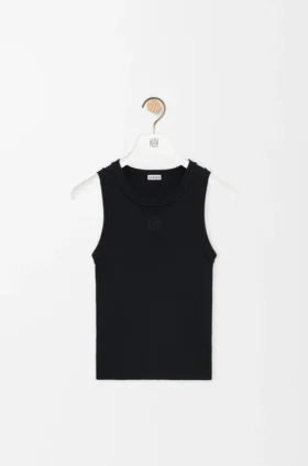 Camisola sem mangas com anagrama em viscose elástica Camisola sem mangas com anagrama em viscose elástica