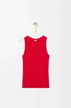 Camisola sem mangas com anagrama em viscose elástica Camisola sem mangas com anagrama em viscose elástica