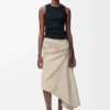 Camisola sem mangas com anagrama em viscose elástica Camisola sem mangas com anagrama em viscose elástica