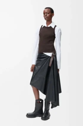 Camisola sem mangas com anagrama em viscose elástica Camisola sem mangas com anagrama em viscose elástica