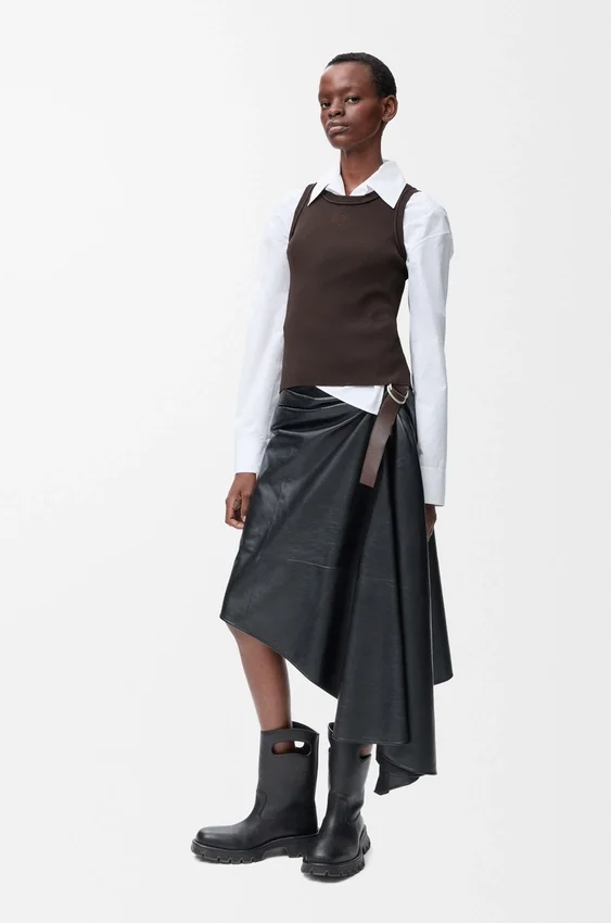 Camisola sem mangas com anagrama em viscose elástica Camisola sem mangas com anagrama em viscose elástica