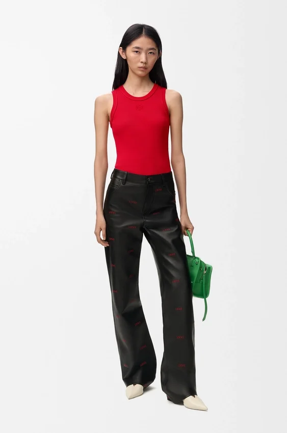 Camisola sem mangas com anagrama em viscose elástica Camisola sem mangas com anagrama em viscose elástica