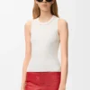 Camisola sem mangas com anagrama em viscose elástica Camisola sem mangas com anagrama em viscose elástica