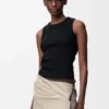 Camisola sem mangas com anagrama em viscose elástica Camisola sem mangas com anagrama em viscose elástica