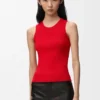 Camisola sem mangas com anagrama em viscose elástica Camisola sem mangas com anagrama em viscose elástica