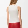 Camisola sem mangas com anagrama em viscose elástica Camisola sem mangas com anagrama em viscose elástica