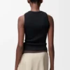 Camisola sem mangas com anagrama em viscose elástica Camisola sem mangas com anagrama em viscose elástica