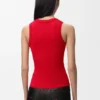 Camisola sem mangas com anagrama em viscose elástica Camisola sem mangas com anagrama em viscose elástica