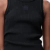 Camisola sem mangas com anagrama em viscose elástica Camisola sem mangas com anagrama em viscose elástica