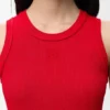 Camisola sem mangas com anagrama em viscose elástica Camisola sem mangas com anagrama em viscose elástica