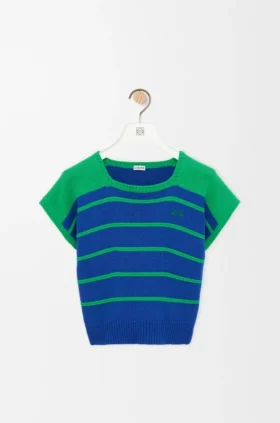 Camisola sem mangas em algodão e lã