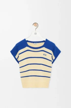 Camisola sem mangas em algodão e lã