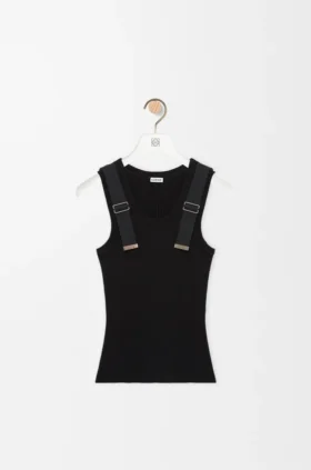 Camisola sem mangas em algodão elástico