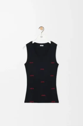 Camisola sem mangas em algodão elástico