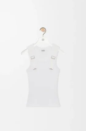 Camisola sem mangas em algodão elástico