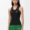 Camisola sem mangas em algodão elástico Camisola sem mangas em algodão elástico