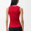 Camisola sem mangas em algodão elástico Camisola sem mangas em algodão elástico