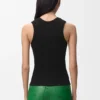 Camisola sem mangas em algodão elástico Camisola sem mangas em algodão elástico