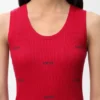 Camisola sem mangas em algodão elástico Camisola sem mangas em algodão elástico
