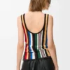 Camisola sem mangas em mistura de viscose elástica Camisola sem mangas em mistura de viscose elástica