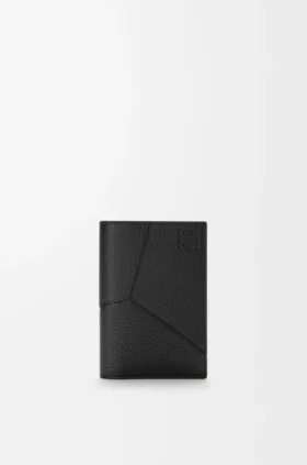 Capa para passaporte Puzzle em pele de bezerro granulada e flexível