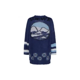 Cardigã grande multicolorido SS21, azul-marinho, S359330Xbr-5095