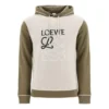 Casaco com capuz e cordão bordado loewe para homem, cor cáqui H526341X94-3962
