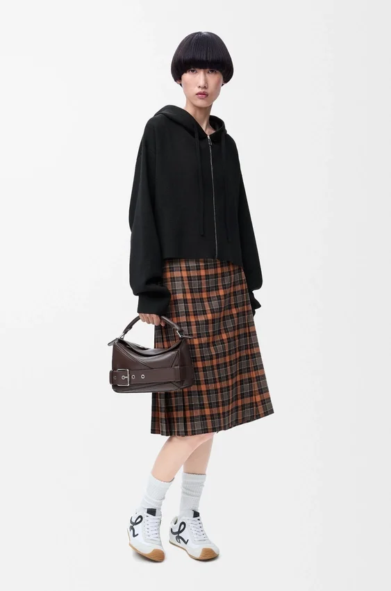 Casaco com capuz e fecho de correr Anagram em lã Casaco com capuz e fecho de correr Anagram em lã