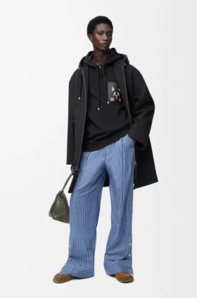Camisola com capuz de corte descontraído em algodão