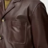 Casaco de estilo profissional em pele de borrego napa Casaco de estilo profissional em pele de borrego napa