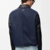 Casaco de estilo profissional em pele de borrego napa e nylon Casaco de estilo profissional em pele de borrego napa e nylon