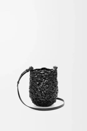 Cesta de Nest pequena em pele de bezerro