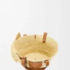 Cesta pequena em forma de elefante em ráfia e pele de bezerro Cesta pequena em forma de elefante em ráfia e pele de bezerro